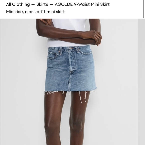 Agolde Light Blue Denim Mini Skirt - Picture 6 of 9